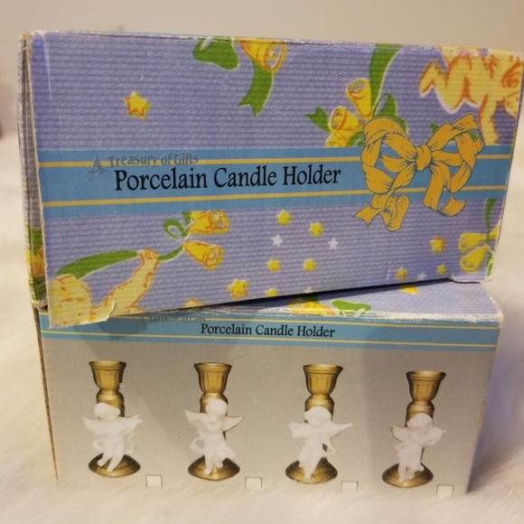 Cherub Porcelain Candle Holders (2) 1996 Vintage - Picture 8 of 8